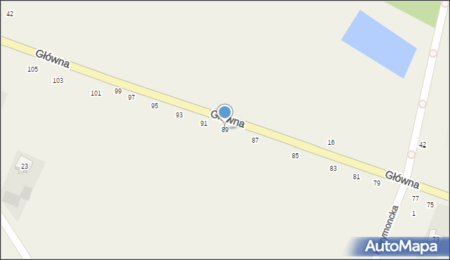 Kazuń Polski, Główna, 89, mapa Kazuń Polski