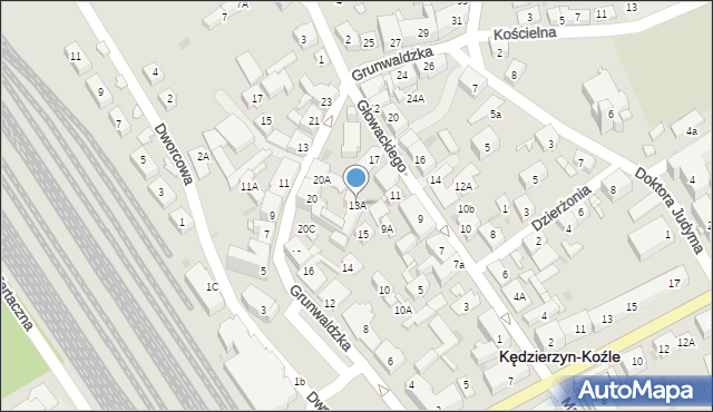 Kędzierzyn-Koźle, Głowackiego Aleksandra, 13A, mapa Kędzierzyna-Koźle