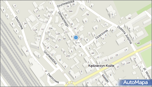 Kędzierzyn-Koźle, Głowackiego Aleksandra, 7, mapa Kędzierzyna-Koźle