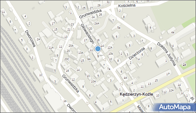 Kędzierzyn-Koźle, Głowackiego Aleksandra, 9, mapa Kędzierzyna-Koźle