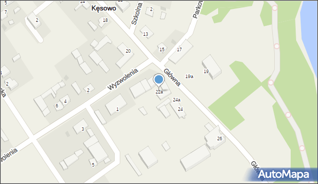 Kęsowo, Główna, 22a, mapa Kęsowo