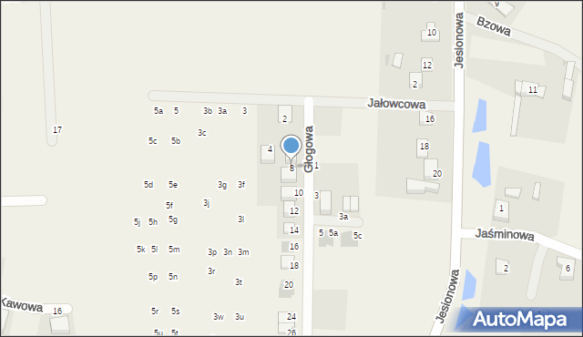 Kiełczówek, Głogowa, 8, mapa Kiełczówek