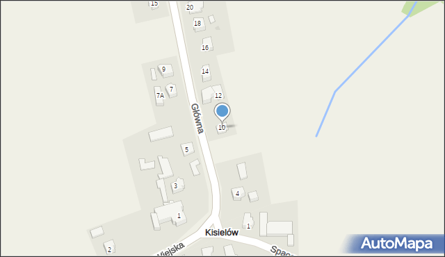 Kisielów, Główna, 10, mapa Kisielów