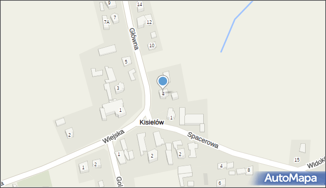 Kisielów, Główna, 4, mapa Kisielów