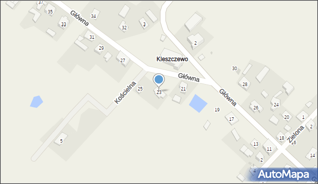 Kleszczewo Kościerskie, Główna, 23, mapa Kleszczewo Kościerskie