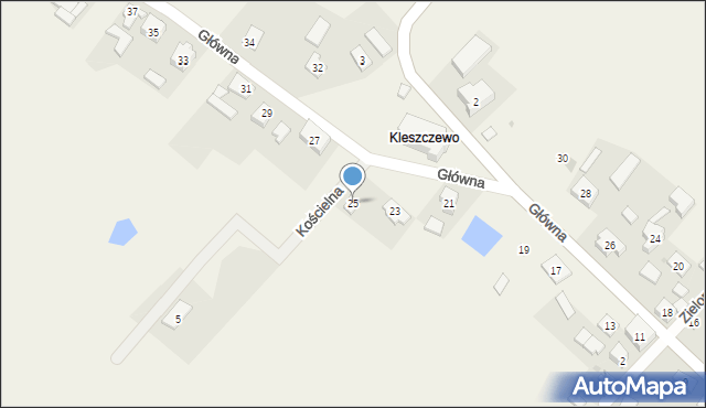 Kleszczewo Kościerskie, Główna, 25, mapa Kleszczewo Kościerskie