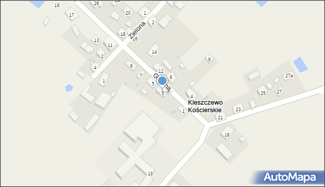 Kleszczewo Kościerskie, Główna, 3, mapa Kleszczewo Kościerskie