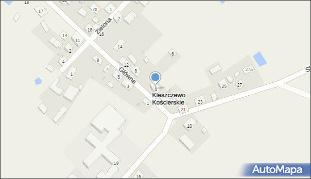 Kleszczewo Kościerskie, Główna, 4, mapa Kleszczewo Kościerskie