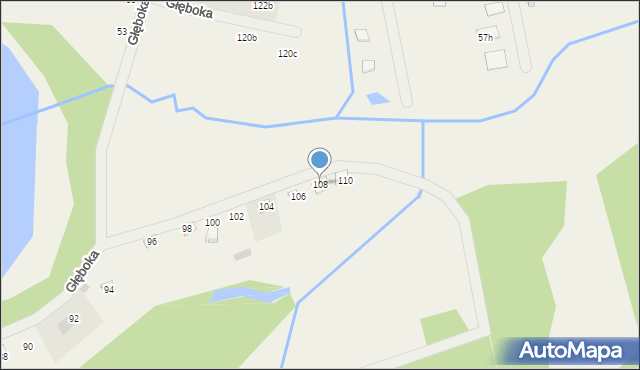 Klonowo Dolne, Głęboka, 108, mapa Klonowo Dolne