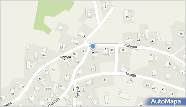 Kobyla, Główna, 45, mapa Kobyla