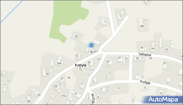 Kobyla, Główna, 50, mapa Kobyla