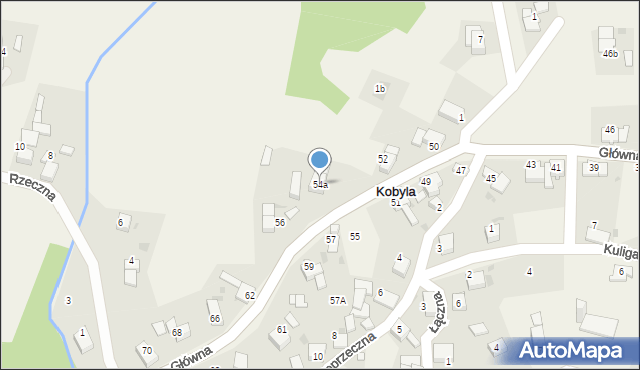 Kobyla, Główna, 54a, mapa Kobyla