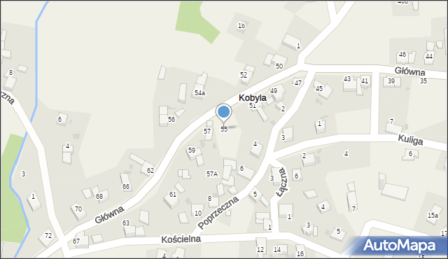 Kobyla, Główna, 55, mapa Kobyla