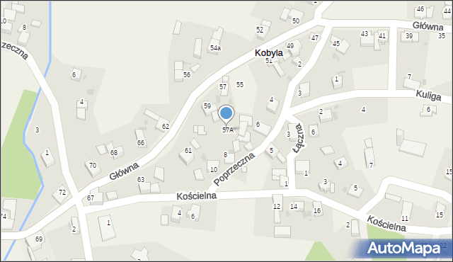 Kobyla, Główna, 57A, mapa Kobyla