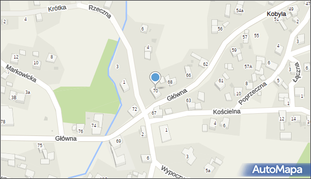 Kobyla, Główna, 70, mapa Kobyla