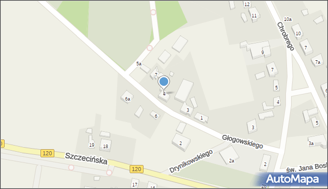 Kobylanka, Głogowskiego Piotra, ks., 4, mapa Kobylanka