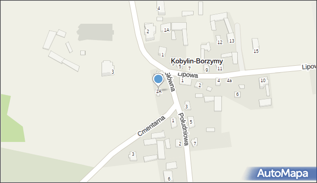 Kobylin-Borzymy, Główna, 1A, mapa Kobylin-Borzymy