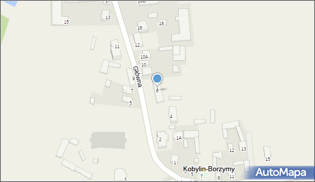 Kobylin-Borzymy, Główna, 6, mapa Kobylin-Borzymy