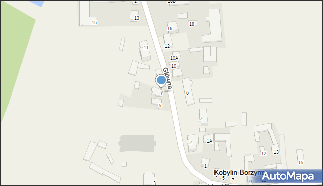 Kobylin-Borzymy, Główna, 7, mapa Kobylin-Borzymy