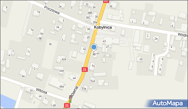 Kobylnica, Główna, 49, mapa Kobylnica