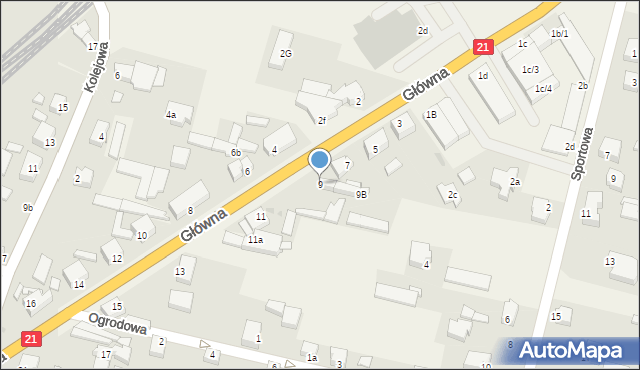 Kobylnica, Główna, 9, mapa Kobylnica