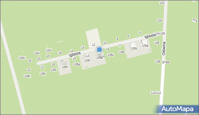 Kolonia Zawada, Główna, 106e, mapa Kolonia Zawada