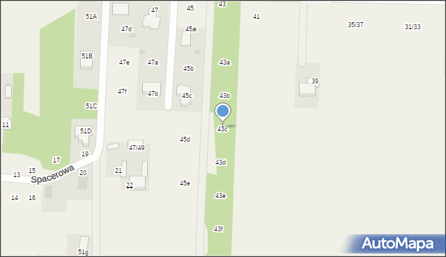 Kolonia Zawada, Główna, 43c, mapa Kolonia Zawada