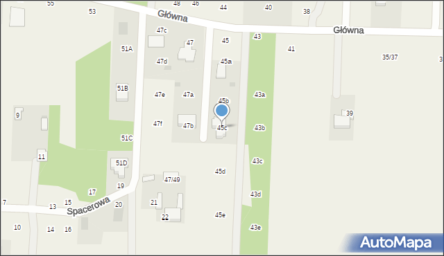 Kolonia Zawada, Główna, 45c, mapa Kolonia Zawada