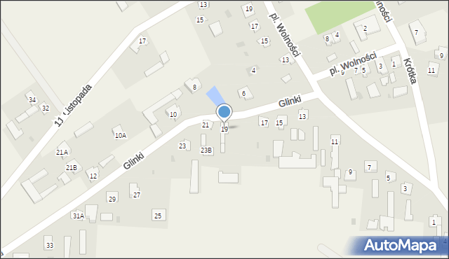 Komarówka Podlaska, Glinki, 19, mapa Komarówka Podlaska