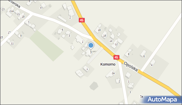 Komorno, Główna, 3, mapa Komorno