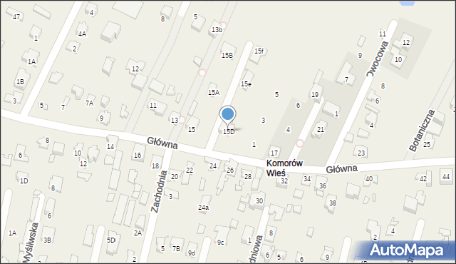 Komorów, Główna, 15D, mapa Komorów