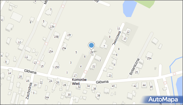 Komorów, Główna, 19, mapa Komorów