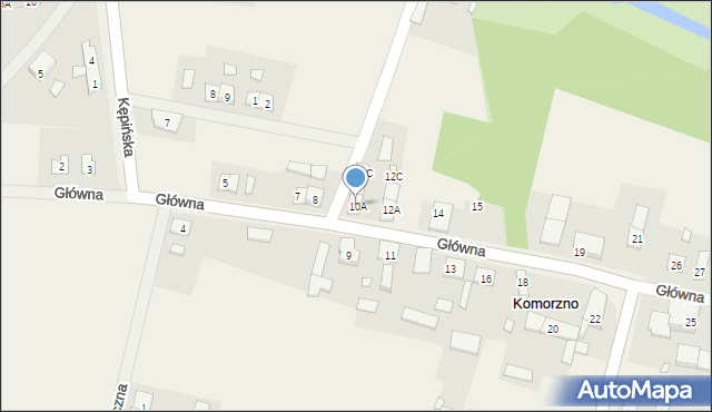 Komorzno, Główna, 10A, mapa Komorzno