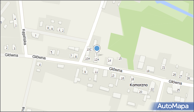 Komorzno, Główna, 12B, mapa Komorzno