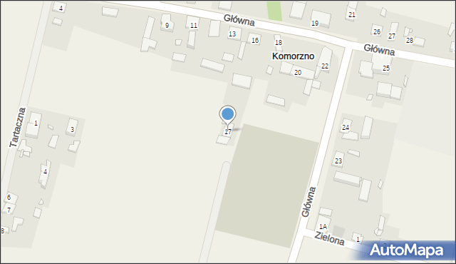 Komorzno, Główna, 17, mapa Komorzno