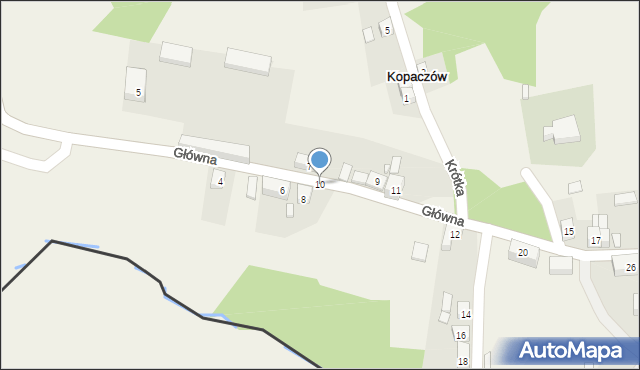 Kopaczów, Główna, 10, mapa Kopaczów