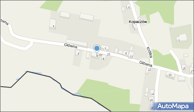 Kopaczów, Główna, 6, mapa Kopaczów