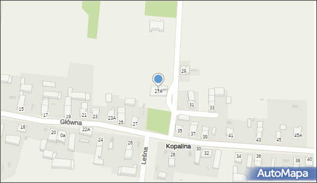 Kopalina, Główna, 27A, mapa Kopalina