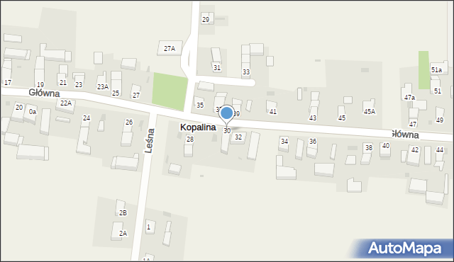 Kopalina, Główna, 30, mapa Kopalina