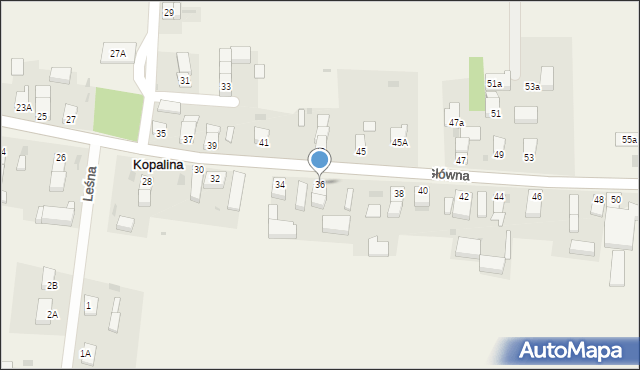 Kopalina, Główna, 36, mapa Kopalina