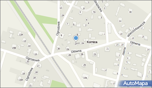 Kornica, Główna, 27, mapa Kornica