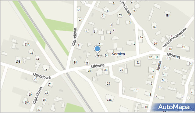 Kornica, Główna, 27, mapa Kornica