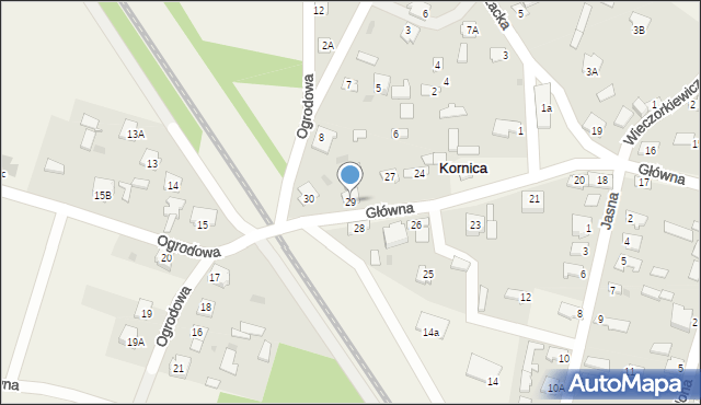 Kornica, Główna, 29, mapa Kornica