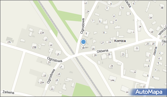 Kornica, Główna, 30, mapa Kornica