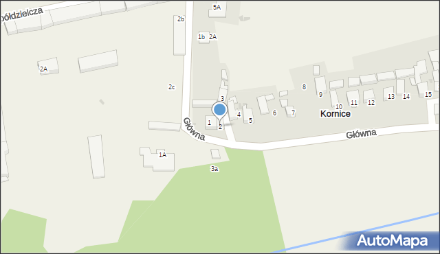 Kornice, Główna, 2, mapa Kornice