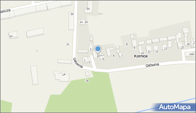 Kornice, Główna, 4, mapa Kornice