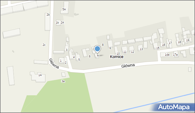 Kornice, Główna, 7, mapa Kornice