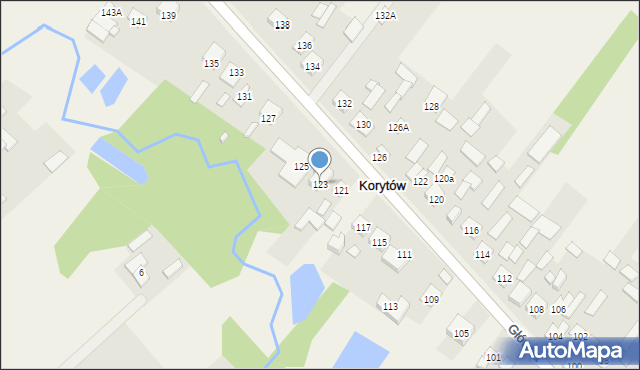 Korytów, Główna, 123, mapa Korytów