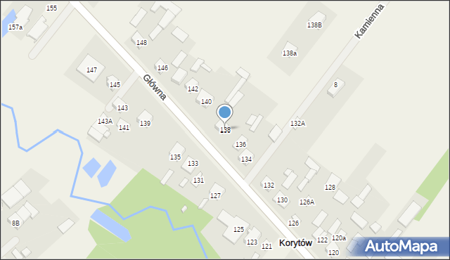 Korytów, Główna, 138, mapa Korytów