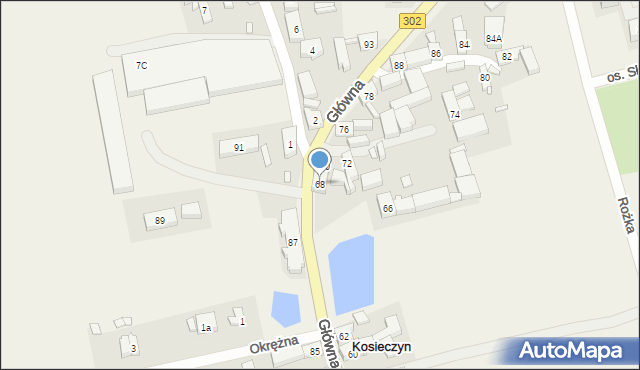 Kosieczyn, Główna, 68, mapa Kosieczyn